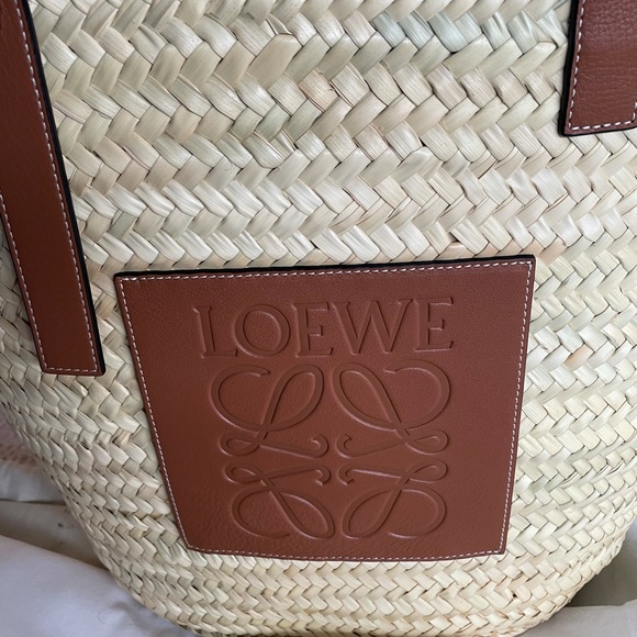 NEW Loewe Beach Tote Basket Bag Straw Leather - Picture 9 of 11